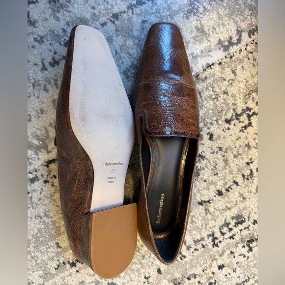 NIB Reformation "Tristan" Loafer in Chocolate Brown SZ 7.5 - Picture 4 of 8